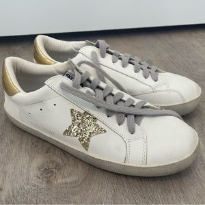 'VANESSA' SEQUINNED STAR DISTRESSED SNEAKERS